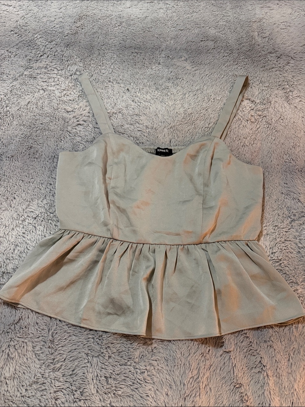 Express Cream Peplum Cami with Adjustable Straps
